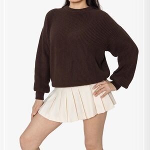 LA Apparel fisherman pullover sweater chocolate